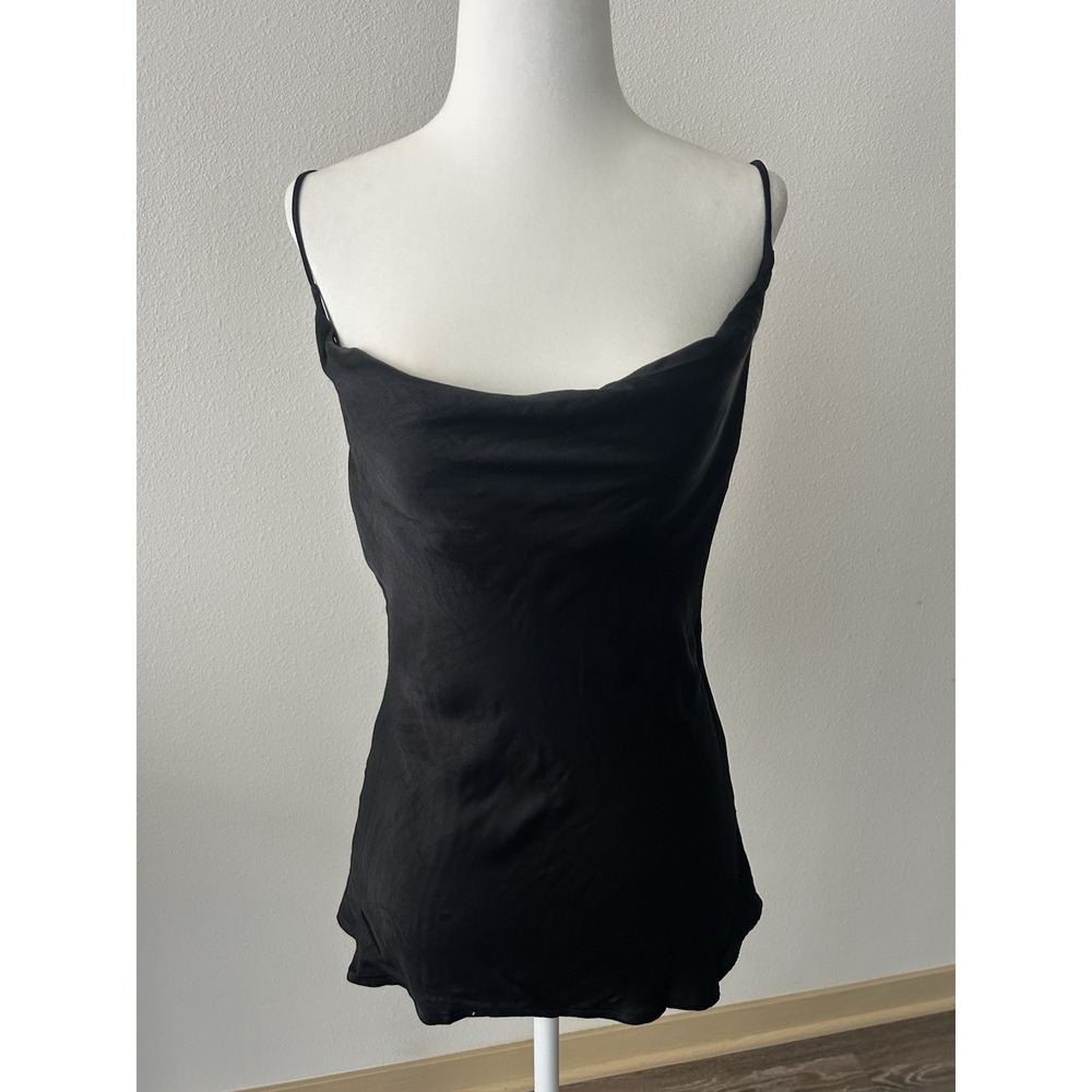 Zara Satin Cowl Neck Cami Tank Y2K Whimsigoth Fairy Parisian Chic Quiet Luxury